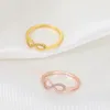 Cluster Rings Modoma 2023 Infinity Sign Design Minimalist för kvinnor Guldfärg Luxury Jewelry Korea Fashion Opening