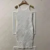 Frauen Kleid Designer Full Letter Relief Print Strickkleider Weste Zweiteiler Rock Set Mode Lässig Strickröcke
