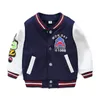 Jackets Kids Winter Jacket Knop Casual Letter Baseball uniform lagen rond nek vest sportkleding herfst en kinderkleding