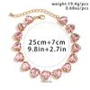 Pink Heart Crystal Short Choker Necklace for Women Trendy Wedding Collar on Neck Accessories 2023 Fashion Jewelry Female Gifts