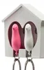2 pássaros chaveiros casa ninho apito porta-chaves anel de corrente chaveiro chaveiro cabide rack2176221