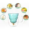 Wine Glasses Creative Glass Christmas Tree Star Cup High Temperature Mug Double Water Coffee Custom For Party Xmas Gifts