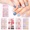 False Nails Kids Full Cover Press On Self Adhesive Nail Christmas Tips Candy Color Fake Art For Children 24Pcs/box