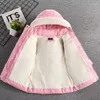 Down Coat Winter Girls Jacket Send Gloves Thick Warm Princess Fur Collar Hooded Zipper Outerwear Kids Cotton-Padded Parka Snowsuit