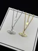 ファッションブランドデザイナーペンダントネックレスレターViviene Chokers Luxury Women Jewelry Metal Pearl Necklace CJeweler Westwood for Woman Chain Yu9125