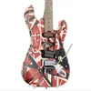 EV H rayé série Frankie rouge noir blanc Relic guitare électrique # 5236