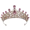 18 Colors Gold Silver Color Metal Crystal Tiara Crown Party Gift Princess Rhinestone Bridal Crown Hair Accessories