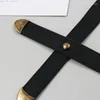 Belts Stylish Black Double-breasted Irregular Cutout Waist Seal Style Pin Buckle Jeans Embellished Ladies Retro Trim Punk Belt