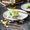Servis uppsättningar exklusiva rostfritt stål komplett bordsartiklar av rätter 24 stycken marmor västerländsk knivgaffel sked rack portugal el