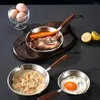 Tavalar tava tava küçük pişirme tenceresi ısıtma tava anti-ölçeklendirme sapı yumurta omletler yumurta paslanmaz çelik kaplar