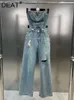 Damesjeans Deat Vintage Detachable Suspender Jumpsuit Women Hoge Taille Losse rechte denim rechte broek Trend Spring 11xx01226 230404