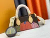 Modedesigner väskor onthego mini tygväska kvinnor läder tryckt axelväska klassisk vävt crossbody väska avtagbar jacquard väska #46653 khaki präglad