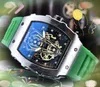 Sport militari popolari Orologi da uomo di grandi dimensioni Batteria al quarzo Super Fine Moda Fiori Quadrante scheletro Orologio da regalo maschile in silicone di alta qualità unico