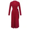 Robes décontractées Rouge Occasion Formelle Soirée Longue Robe Femmes Dames Vêtements Élégant Trajet Extensible Col En V Midi Robe Femme Mujer Robes