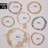 Braccialetti di perline di stelle marine di colore oro della Boemia del braccialetto per le donne Accessori di gioielli casual da spiaggia estiva Regalo di amicizia