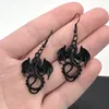 Orecchini pendenti Drago nero gotico Regalo personalizzato Strega Signore Commercio all'ingrosso di gioielli squisiti