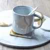 Bord Mats Chic Creative Ceramic Emulation Marble Coffee Cup Mat Desktop Decoration Drink Coasters For Glass Placema