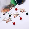 Broscher 3-10 st/set julbrosch Santa Claus älg snögubbe Long Tassel Enamel Pin Cardigan Coat Year Party Jewets Gifts