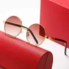 80% OFF Lunettes de soleil d'extérieur pour hommes à la mode Net Red Versatile Fashion Round Wood Leg British Style Glasses