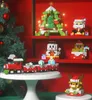 6IN1 Weihnachten Elch Hirsch Santa Claus Bausteine Stadt Schnee Haus Weihnachten Baum Bricks Set Spielzeug für Kinder Kinder Geschenk