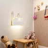 벽 램프 성장 Secone 흰색 현대 가정 장식 가벼운 어린이 침대 침실 소파 배경 조명기구 2023
