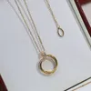 trinity ketting drie kleuren voor vrouwen ontwerper 925 zilver T0P kwaliteit hoogste teller kwaliteit Kettinglengte 45CM klassieke stijl cadeau voor vriendin 008