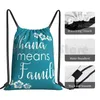 Backpack Means Family Drawstring Bag Riding Climbing Gym Lilo And Stich Hawaii Movies Quotes
