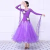 Scene Wear Women's Ballroom Waltz Dance Dress Purple High Quality Tango Flamenco Competition kjol Dancing Costume