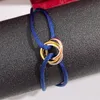 trinity 925 zilveren armband Lucky Red Rope voor vrouw ontwerper Verguld 18K T0P kwaliteit hoogste teller kwaliteit merk designer sieraden verjaardagscadeau 004