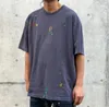 23SS Summer Men Cotton Tee Painted Gold Print T Shirt Cocktails Street Streir