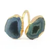 Clusterringen Druzy Mode Natuursteen Carneool Ring Blauwe Agaat Vintage Sieraden Verstelbare Kleur Voor Vrouwen Feestcadeau Bruiloft
