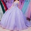 Lavanda Vestidos de quinceañera mexicanos hechos a mano 3D apliques florales cuentas cumpleaños princesa Vestidos de baile formales Vestidos XV 15 Anos