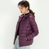 LL Winter Damen Daunenjacke mit Kapuze, Damen, leicht, kurz, Übergröße, hellweiß, Entendaunenmantel, Sport-Daunenjacke