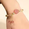 Bracelets tressés patte de chat en Quartz rutilé coloré naturel pour femmes, chaîne à pampilles en cristal porte-bonheur, bijoux féminins à la mode