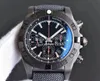 44mm Men's Chronograph Watch Mens Automatic 7750 Watches Men Eta Movement Date Pvd Black Carbon Chronomat Gf Maker Sport Valjoux GfF Wristwatches