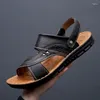 Sandals Fashion Men Gladiator Summer Outdoor Comfortable Mens Handmade Beach Soft Bottom Men's 38-47