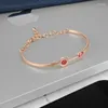 Bangle Moocare roestvrij staal dames gekleurde zirkoon met extra ketting kreeftgesp