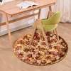 Carpets Family Food Chair Cushion Pizza Prints Round Door Mat Wrap Blanket Non Slip Bedroom Carpet Mats Bathroom Home Decoration