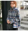 Women's Hoodies & Sweatshirts Brand Women Autumn Winter Kpop Fashion Plaid Patchwork High Collar Kawaii Tops Loose Plus Size 2XL Clothing