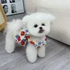 犬のアパレルペット服夏の花飛ぶ袖ベストショートスカートテディベア子犬猫かわいい卸売