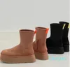 Snow Boots Women Winter Platform Bott Bottes Buty wełniane kostki Sheepskina prawdziwa skórzana klasyczna marka na zewnątrz na zewnątrz