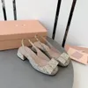 Miu Mary Jane schoenen beroemd merk damesschoenen sexy banket prinses trouwjurk damesschoenen super dikke metalen gesp