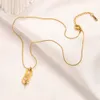 3color Never Fading Luxury Brand Designer Letter Necklaces 18K Gold Plated Stainless Steel Choker Pendant Necklace Beads Chain Jewelry Accessories