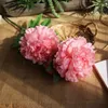 Decorative Flowers 17cm Rose Pink Silk Peony Artificial Bouquet 2 Big Head Fake For Home Wedding Decoration Indoor