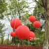 Dekoracje świąteczne 7pcs/Set Chińskie czerwone papierowe lampiony mieszane (10 cm-40 cm) okrągłe festiwal lantern dekoracja domu dekoracja domu