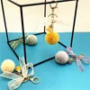 Sleutelhangers Mode Leuke Kant Boog Faux Bal Pom Sleutelhanger Huwelijkscadeau Vrouwen Tas Sleutelhanger Keten Mannen Auto Sleutelhanger Meisje party Trinket