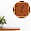 壁の時計レトロポルカドットバックグラウンドフラワーサイレントホームカフェオフィス装飾キッチンアートのための装飾