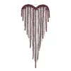 Broches Wulibaby Shining Tassel Heart for Women Unisex 2-color Rhinestone Chain Love Party Casual Broche Pin Gifts