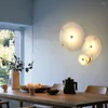 Wall Lamp Nordic Style Stone Natural Marble Lampshade Sconce Metal Base Indoor Interior Lights Lighting Decoration