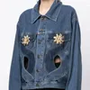 Damesjassen Matakawa Denim Vrouwen Hollow Out Ins Design Vintage Chaquetas Para Mujeres Mode Losse Streetwear Jaqueta Feminina